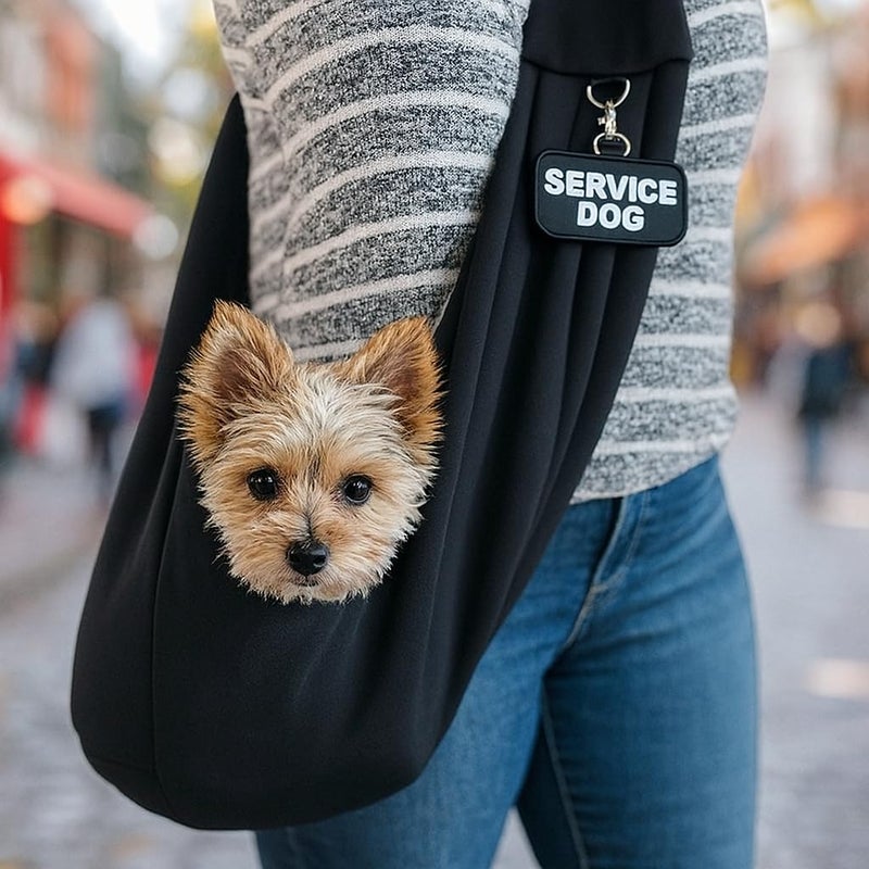 WORKINGSERVICEDOG.COM Small Service Dog Sling Carrier with ID Tag | EZ-Sling for Small Dogs | Includes Five Service Dog Law Handout Cards| Comfortable Alternative to Conventional pet Carriers - Image 2